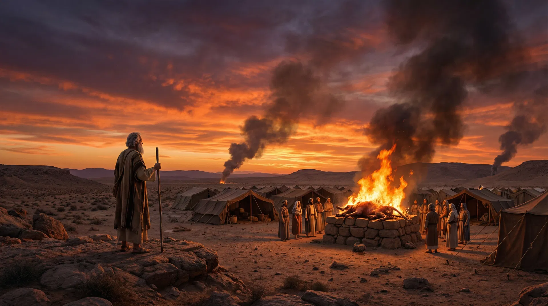 Moses Burns the Bull Outside the Camp