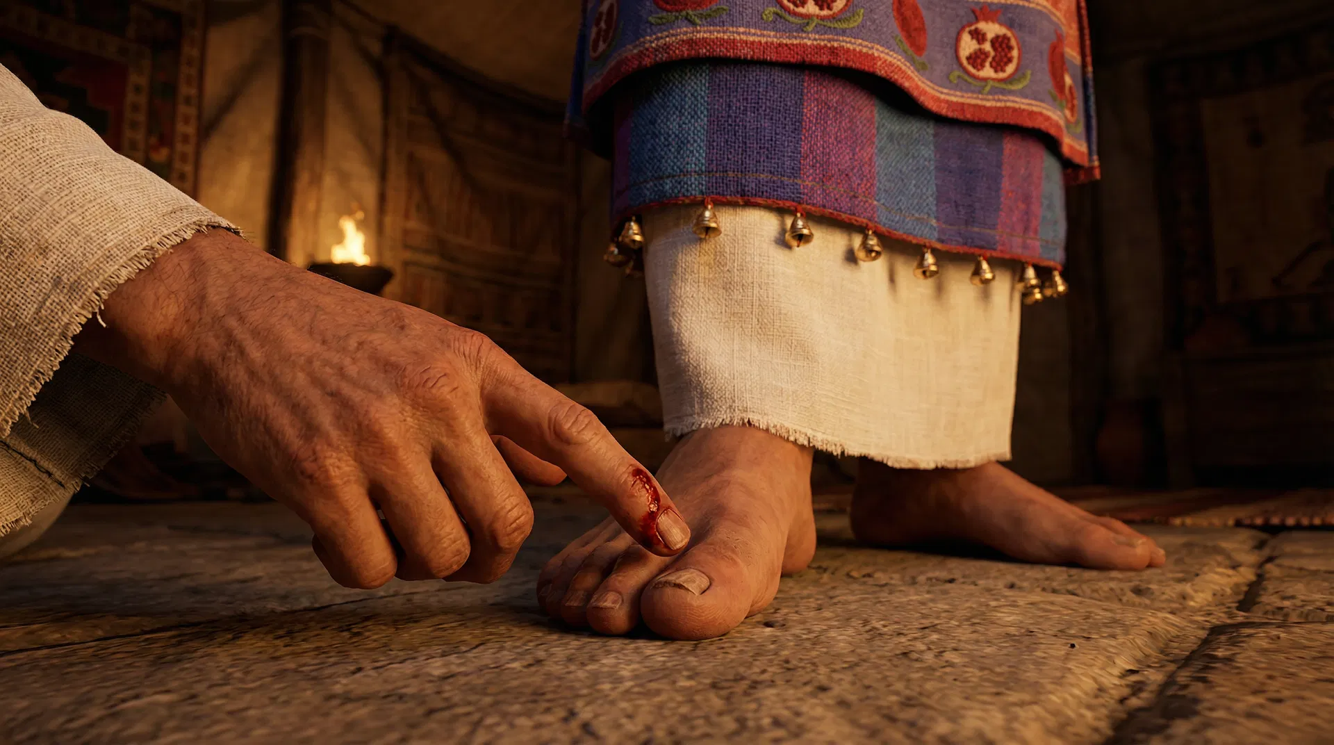 Macro Close-Up - Blood on the Right Big Toe