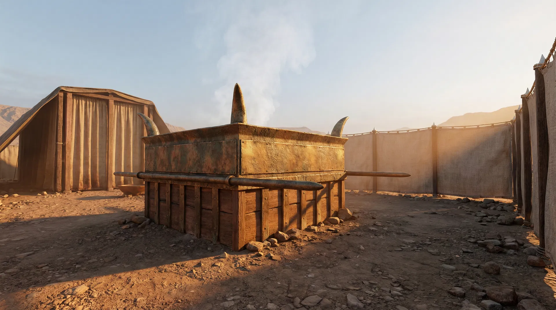 Bronze Altar of Burnt Offering — The Tabernacle Courtyard