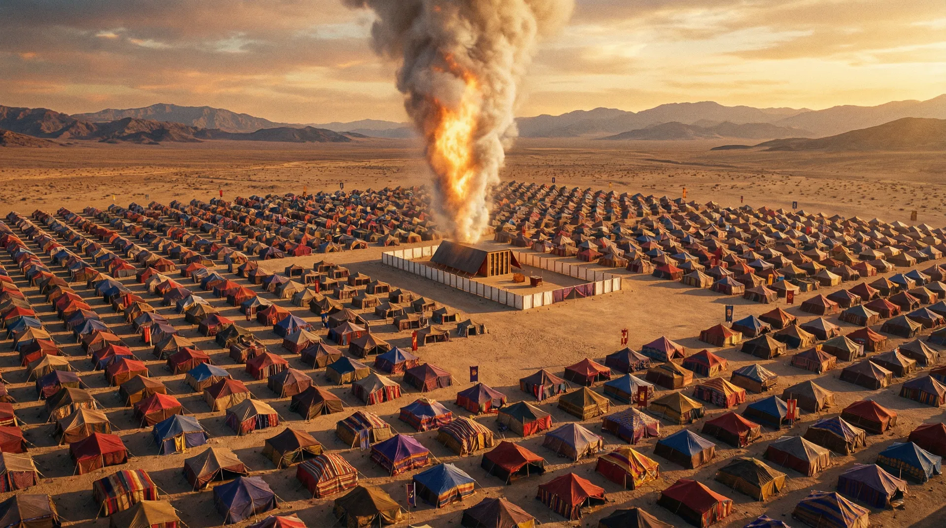 Camp of Israel from Above — Twelve Tribes Around the Mishkan