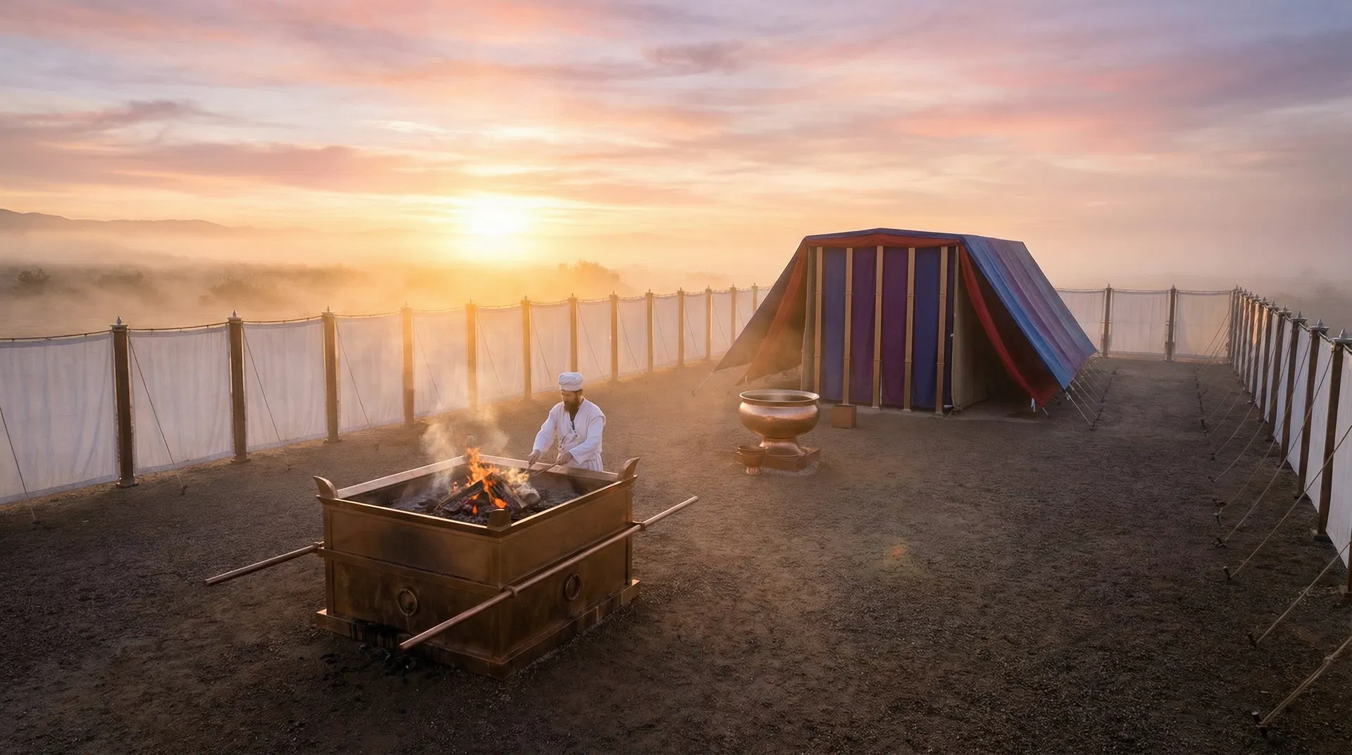 Tabernacle Courtyard at Dawn