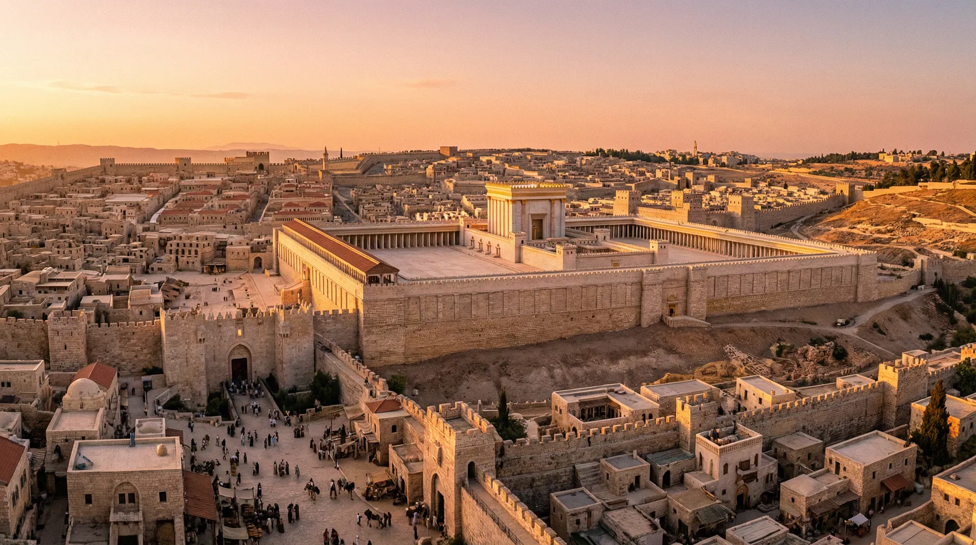 Ancient Jerusalem at Sunset