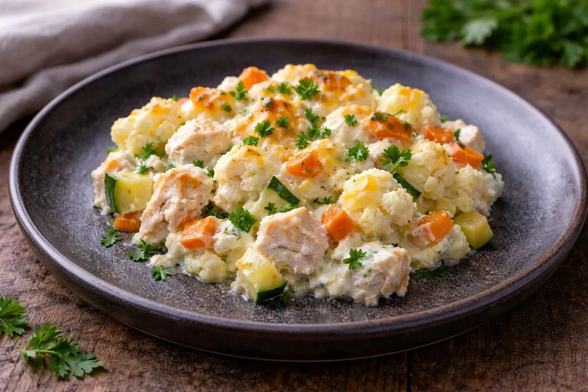 Proteinreicher Hähnchen-Blumenkohl-Auflauf - Proteinreiches Rezept | Magenkompass