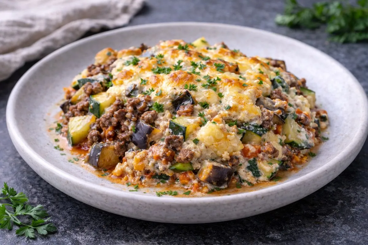 Hackfleisch-Zucchini-Auberginen-Auflauf - Proteinreiches Rezept | Magenkompass