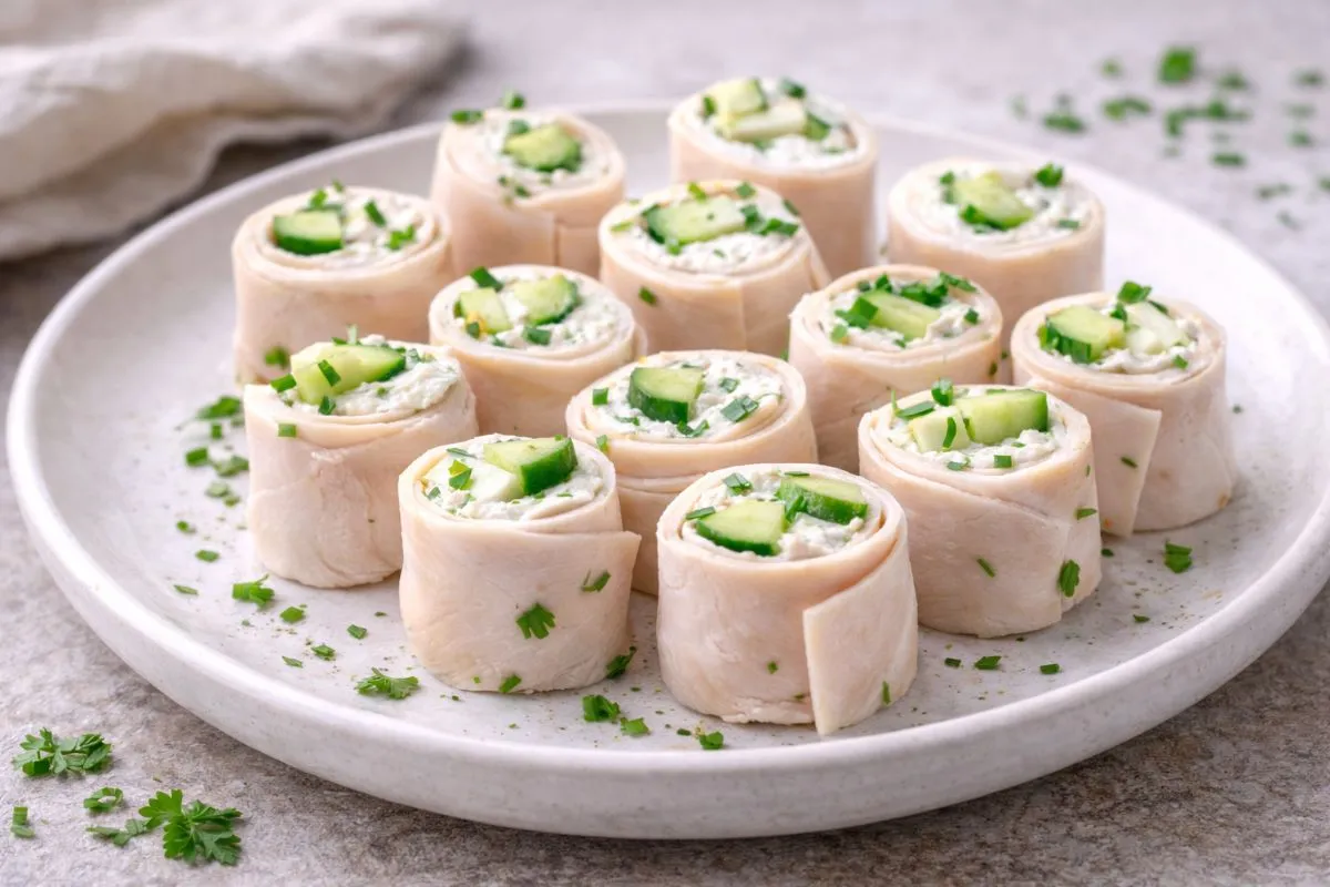 Hähnchen-Frischkäse-Gurken-Röllchen - Proteinreiches Rezept | Magenkompass
