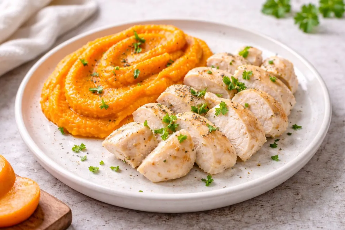 Zartes Hähnchen mit Karottenpüree - Proteinreiches Rezept | Magenkompass