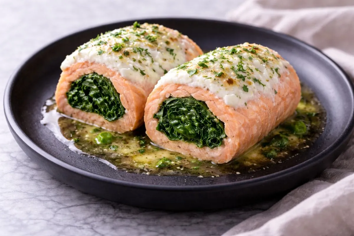 Lachs-Spinat-Rolle