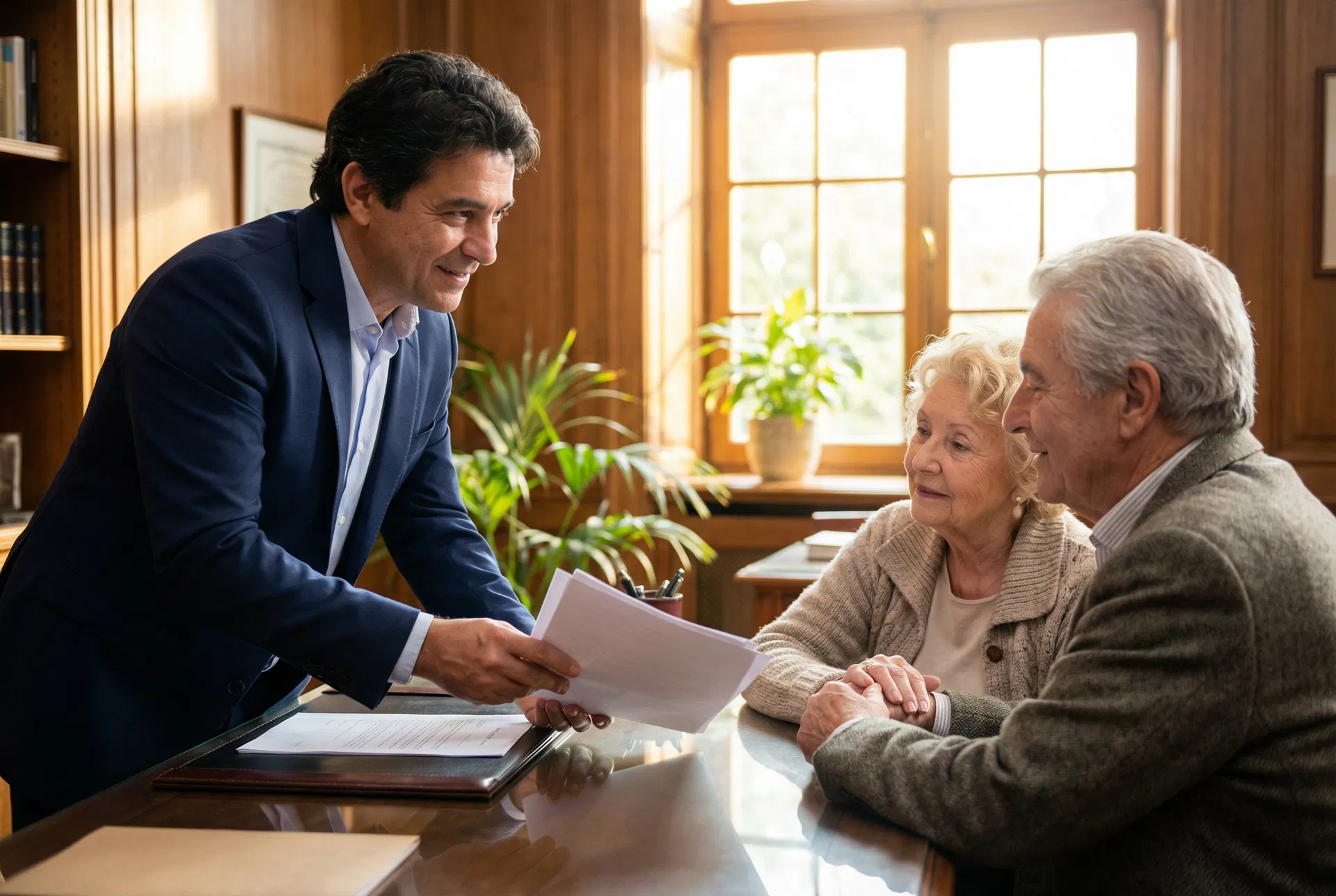 Casal de idosos felizes, transmitindo alívio e dignidade financeira