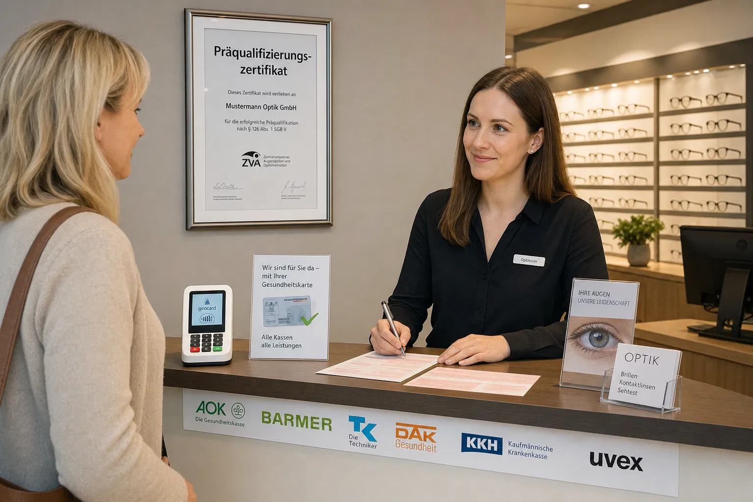 Präqualifizierungszertifikat für Kassenzulassung im Optikergeschäft