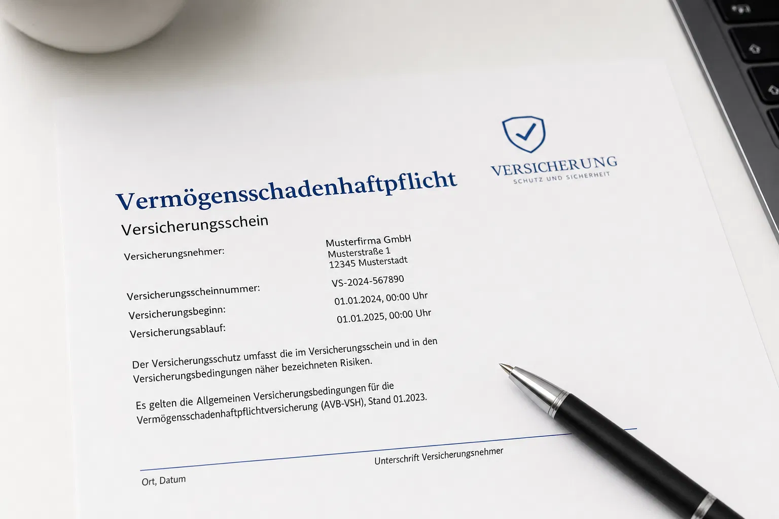 Vermögensschadenhaftpflicht Versicherungsschein für Buchhaltungsservice – Schutz vor Fehlern und Abmahnungen