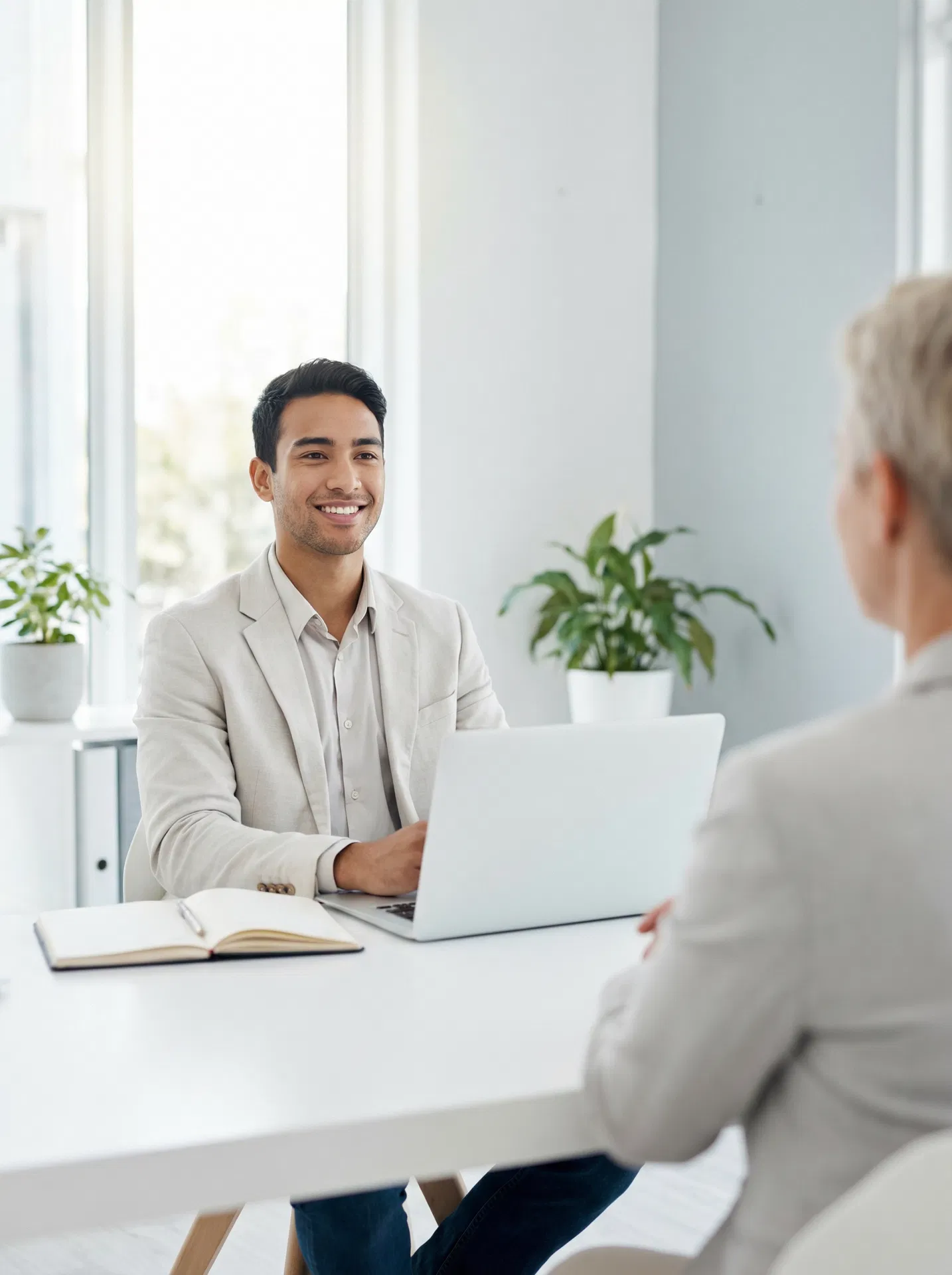 Existenzgründer beim professionellen Coaching-Gespräch