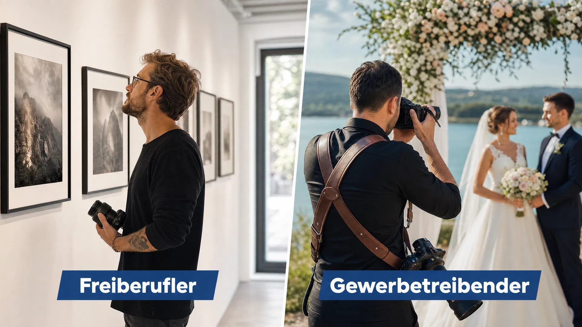 Freiberufler vs. Gewerbetreibender – Fotograf in Galerie und Hochzeitsfotograf