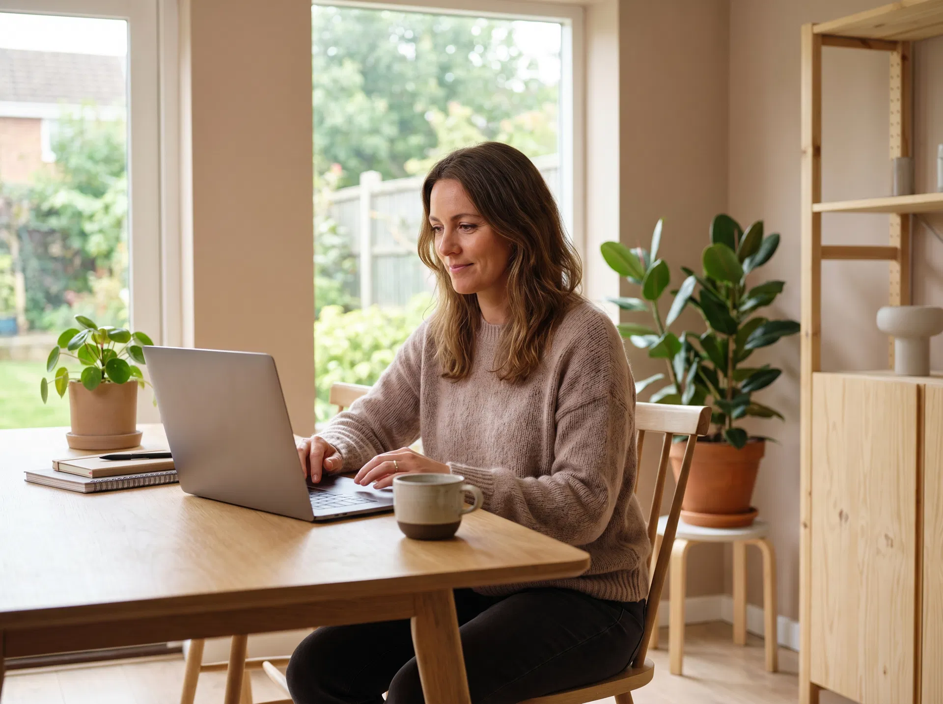 Gründerin arbeitet flexibel von zu Hause