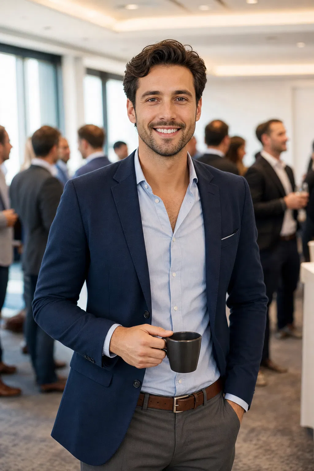 Gründer beim Networking auf einem Business-Event