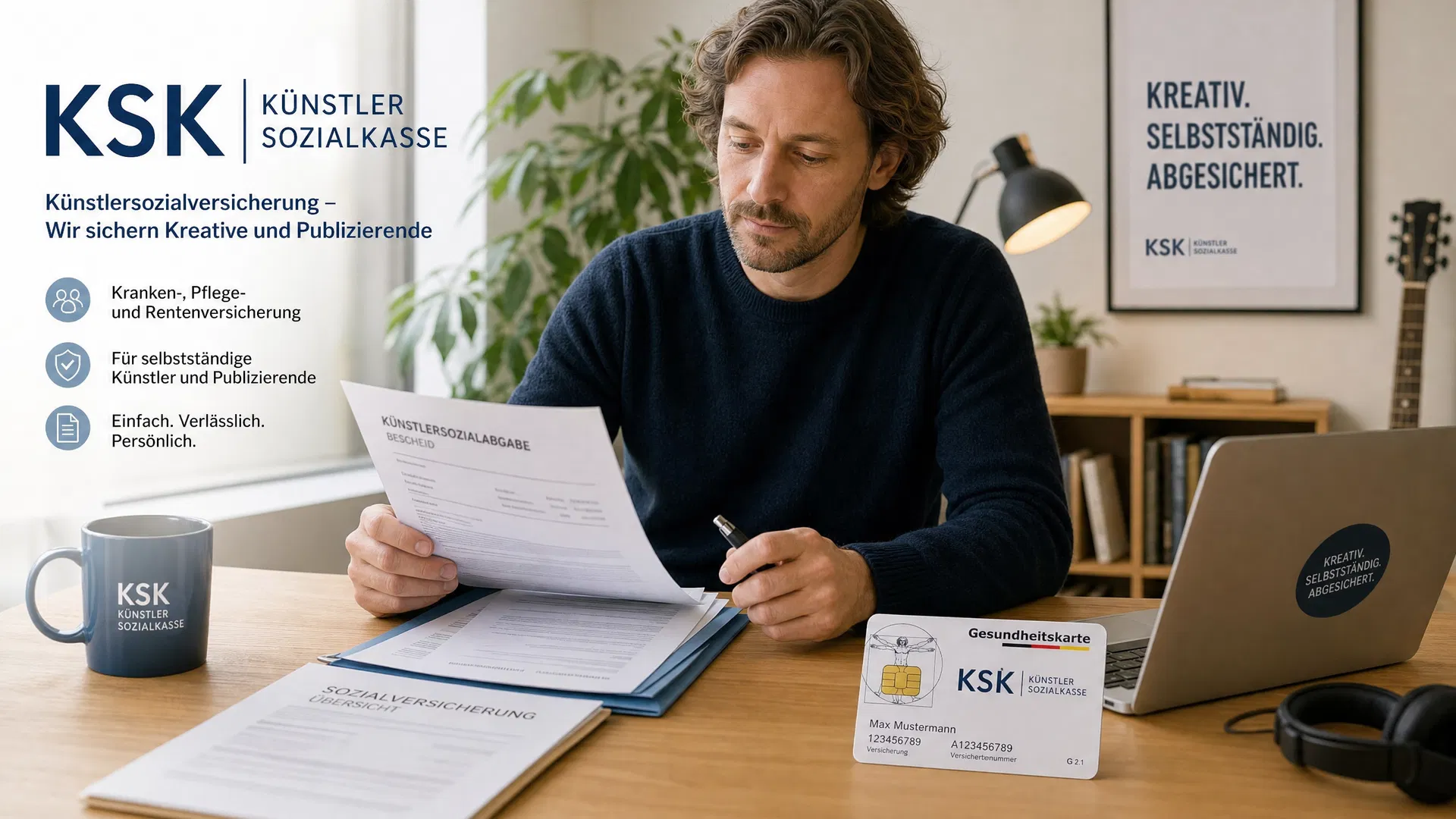 Künstlersozialkasse KSK: Musiker prüft Sozialversicherungsunterlagen