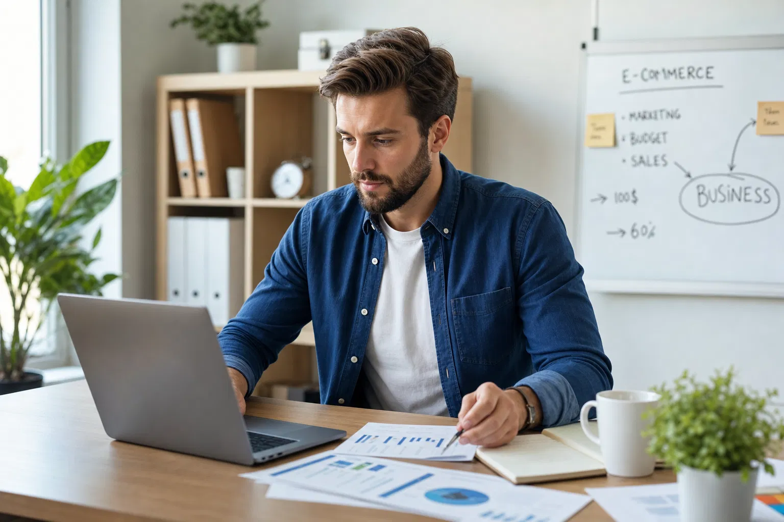 Gründer analysiert Kosten und Budget für seinen Onlineshop
