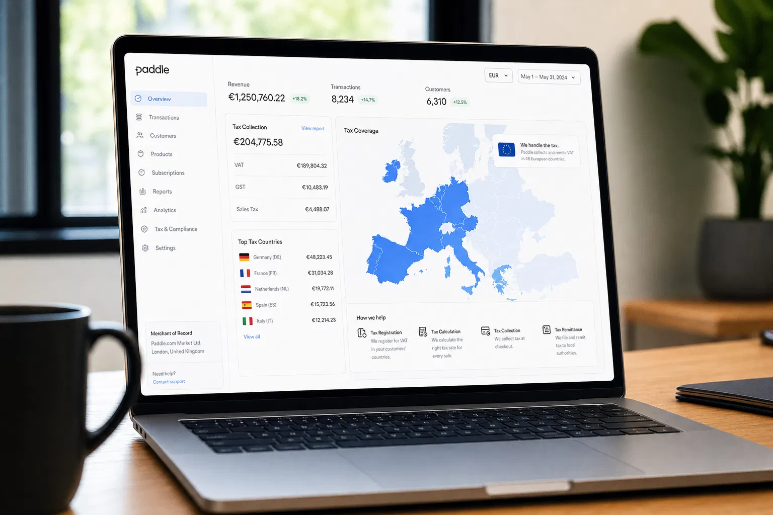Merchant of Record Dashboard – Umsatzsteuer bei SaaS international