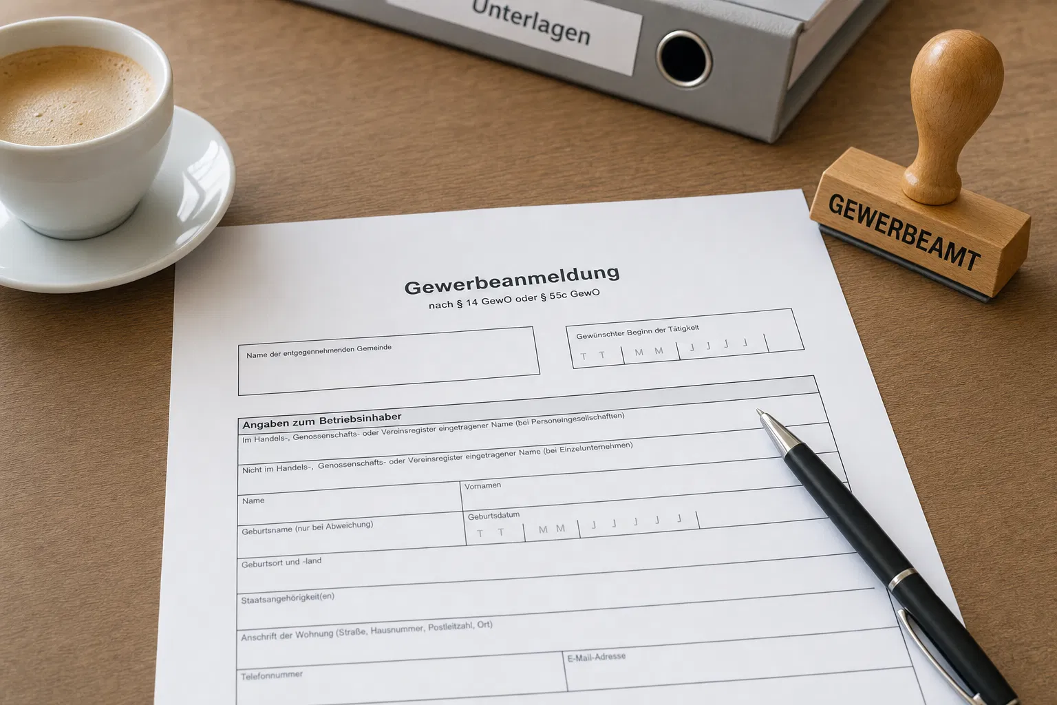 Gewerbeanmeldung Formular – Kleingewerbe anmelden als Selbstständiger
