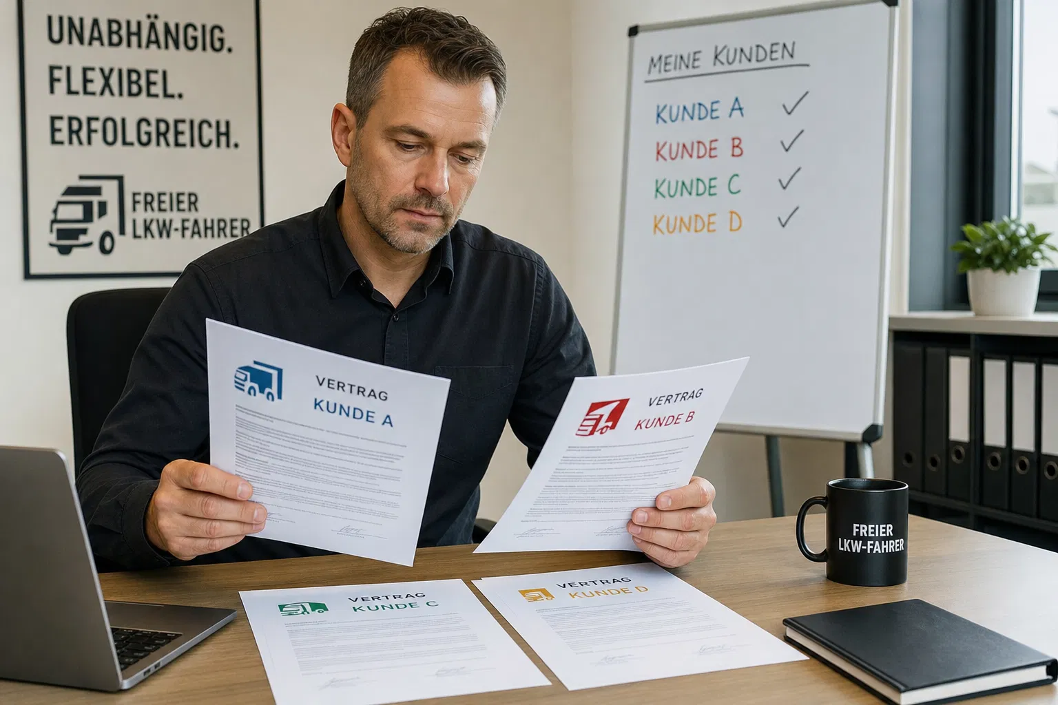 Freier LKW-Fahrer mit Vertraegen von mehreren Kunden – Schutz vor Scheinselbststaendigkeit