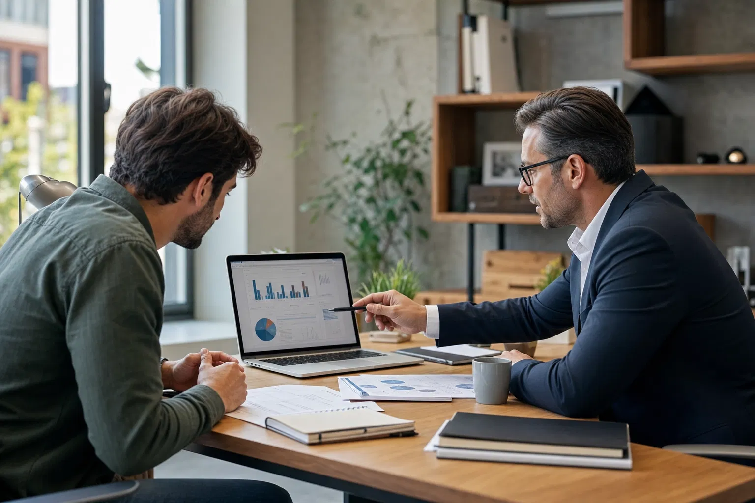 Unternehmensgründung Beratung: Gründer und Berater beim Businessplan