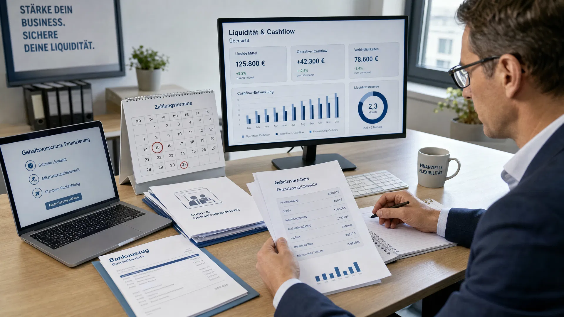 Liquiditätsplanung für Zeitarbeitsfirma – Lohnvorfinanzierung und Cashflow