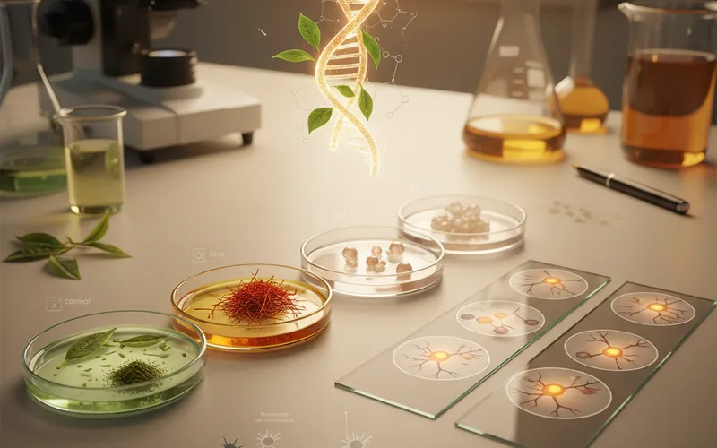 Neuroprotective Effects of Green Tea, Saffron, DHA, and α-Lipoic Acid: An In Vitro Study on Parkinson's Disease