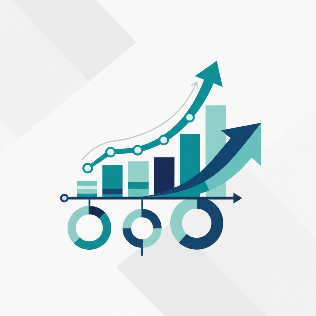 Data visualization showing business growth and performance metrics