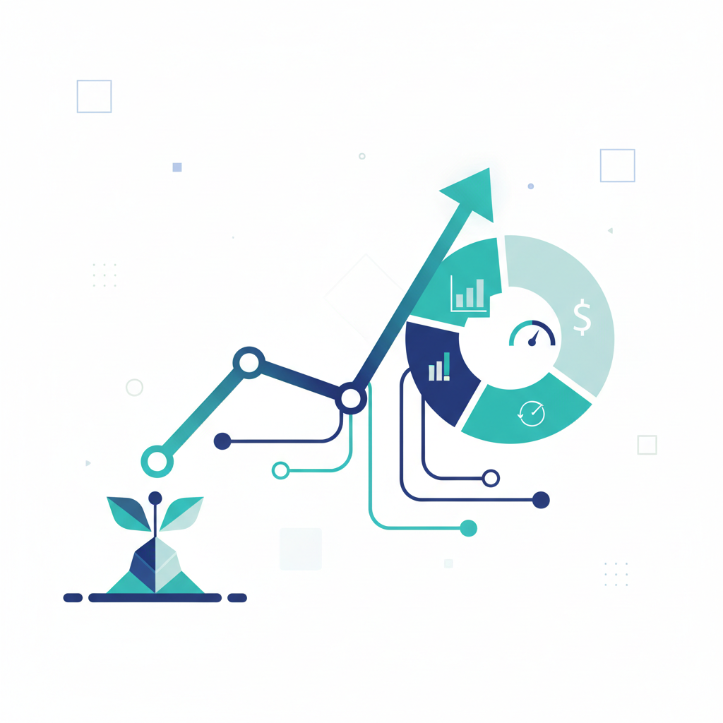 Data visualization showing business growth and performance metrics