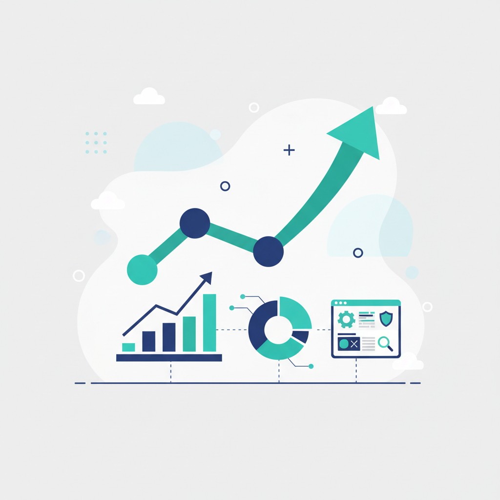Data visualization showing business growth and performance metrics