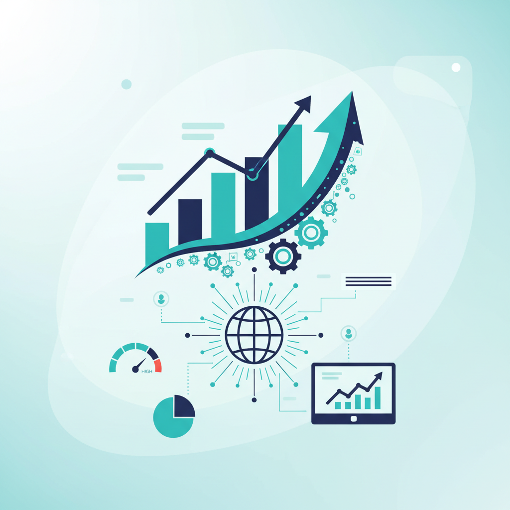 Data visualization showing business growth and performance metrics