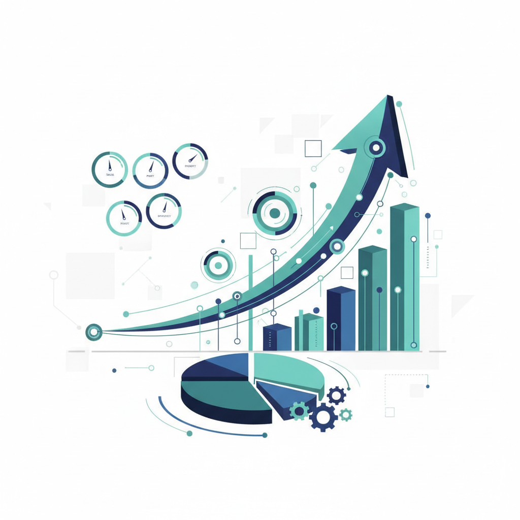 Data visualization showing business growth and performance metrics