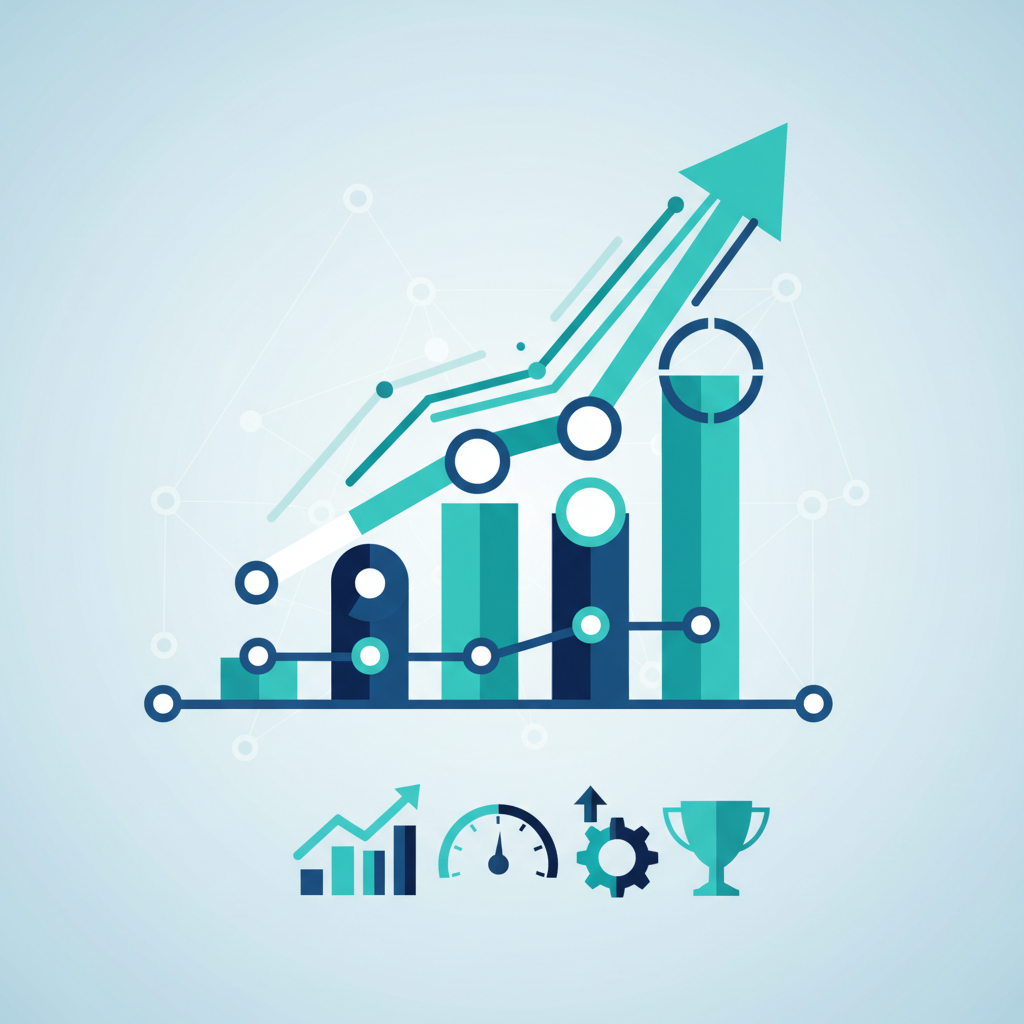 Data visualization showing business growth and performance metrics