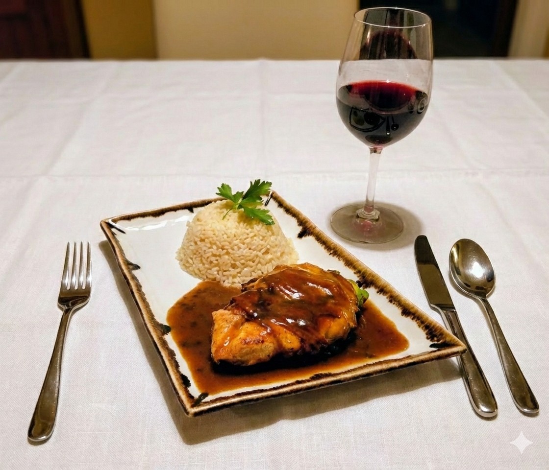 Fagottino di pollo con risotto