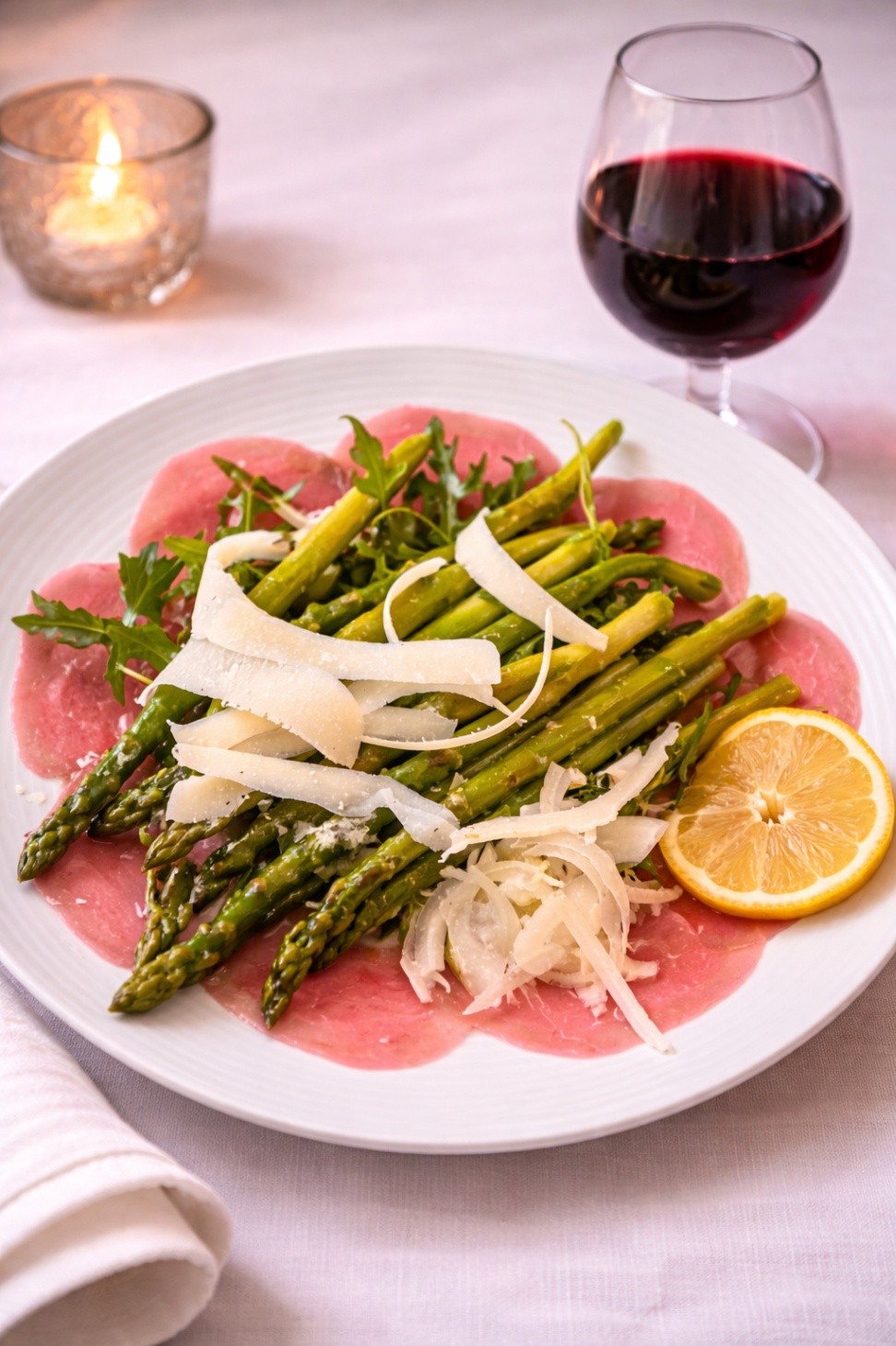 Carpaccio di manzo con asparagi  