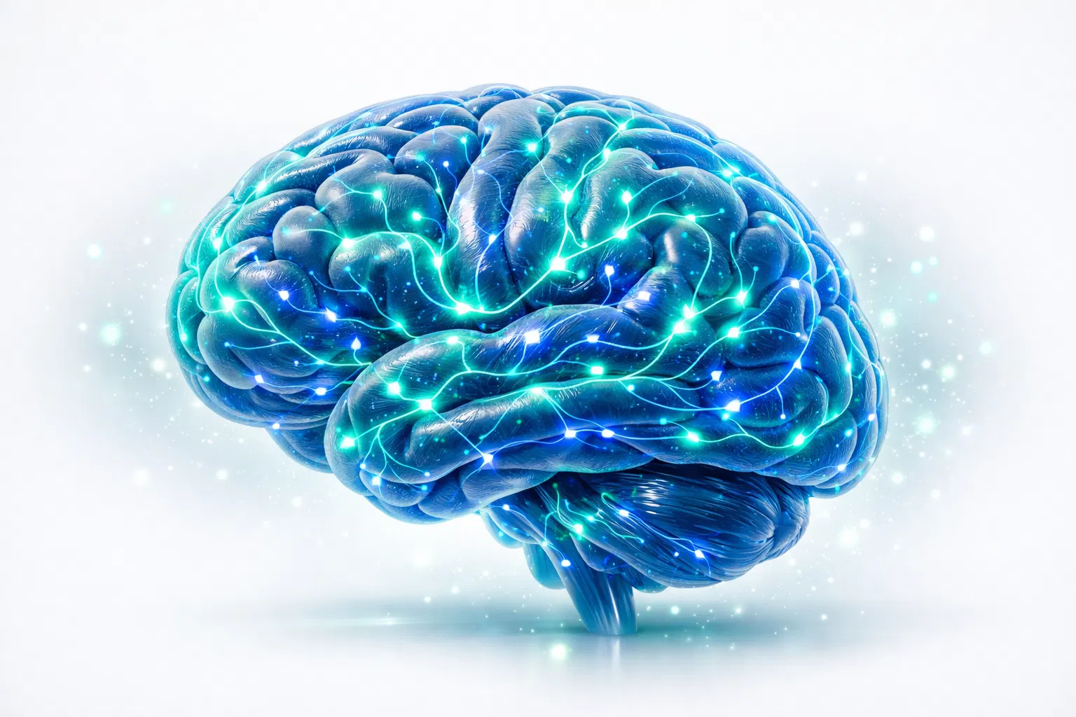 Brain with neural pathways