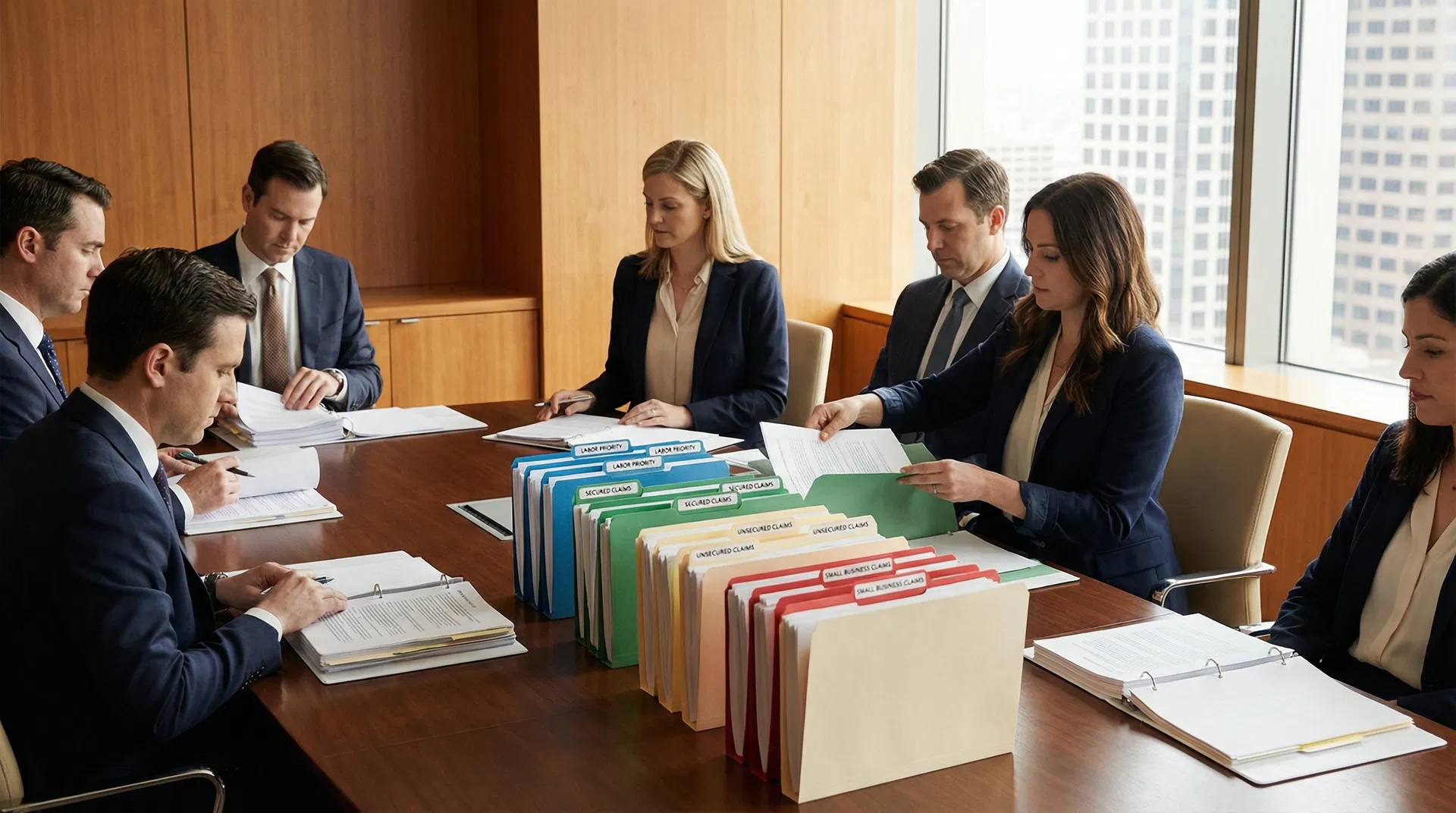 Classificação de créditos na recuperação judicial: pastas organizadas por classe de credores