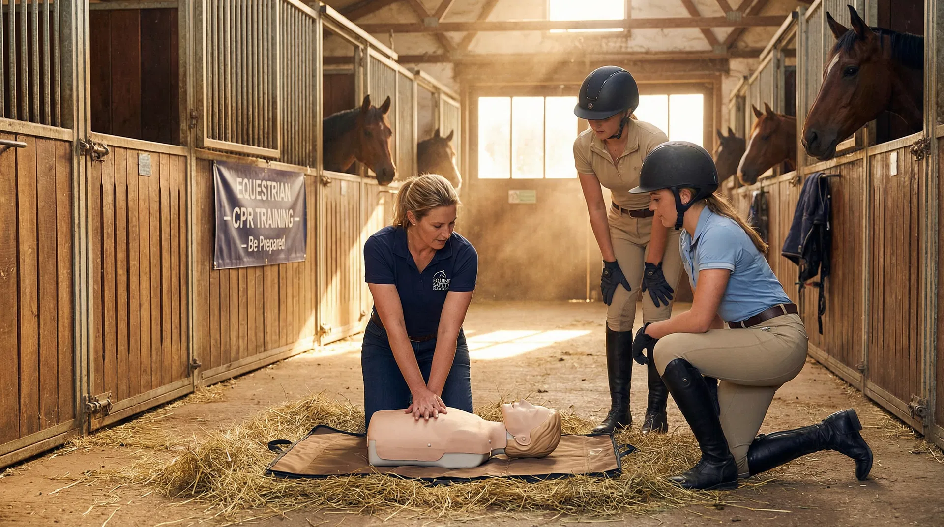RideSafe CPR training in barn