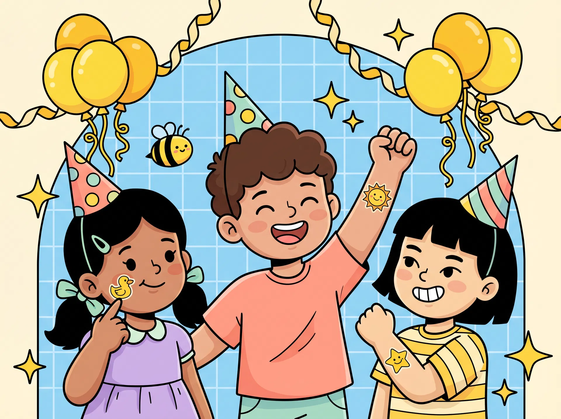 Kids party with 91tattoos stickers