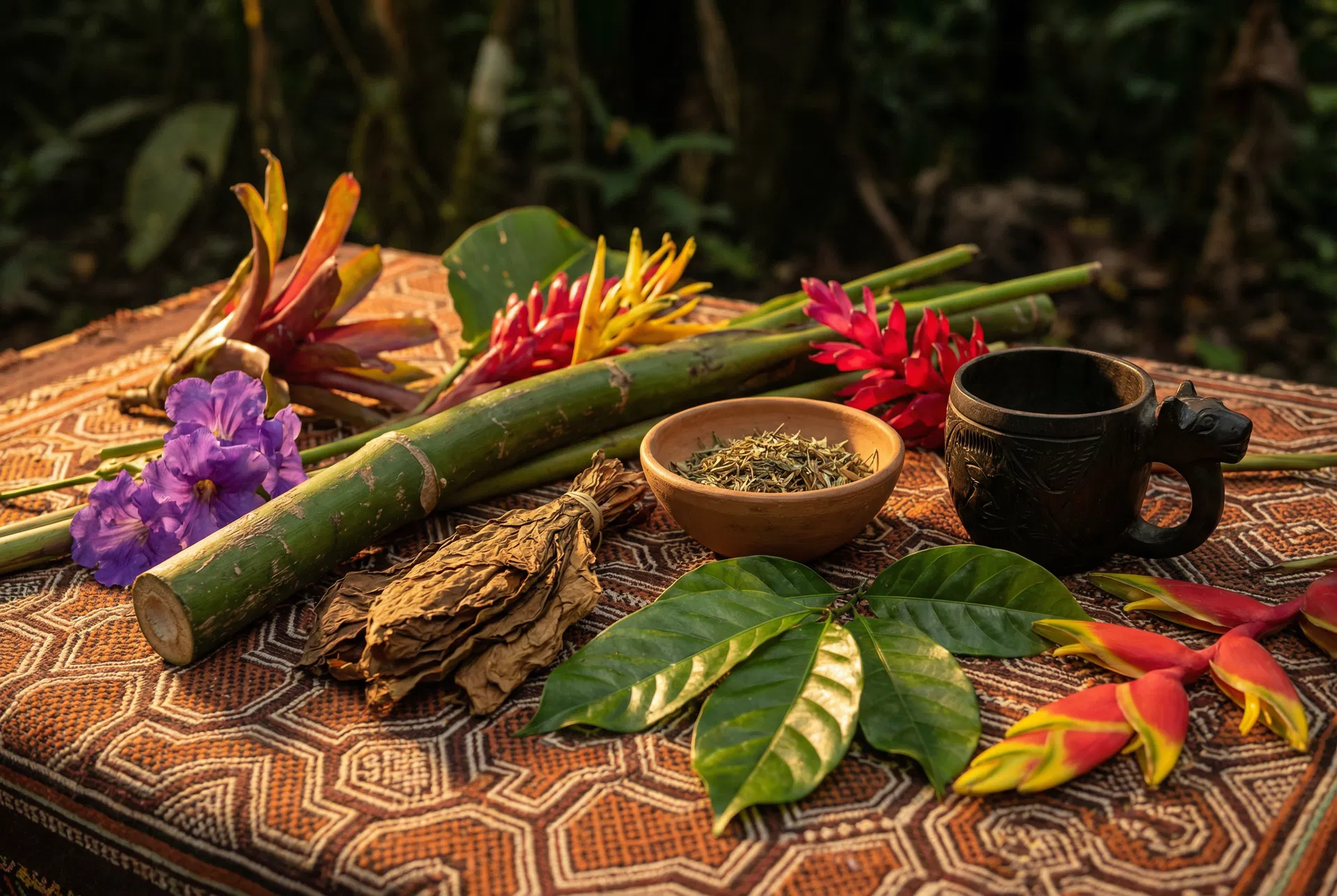 Traditional Amazonian medicinal plants and ceremonial items