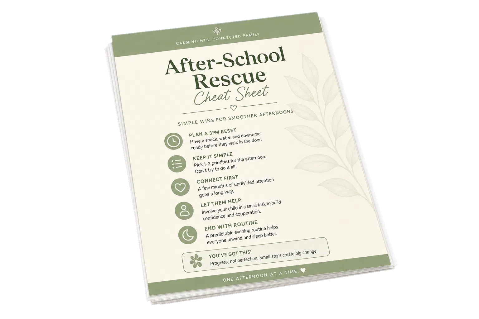 After-School Rescue Cheat Sheet