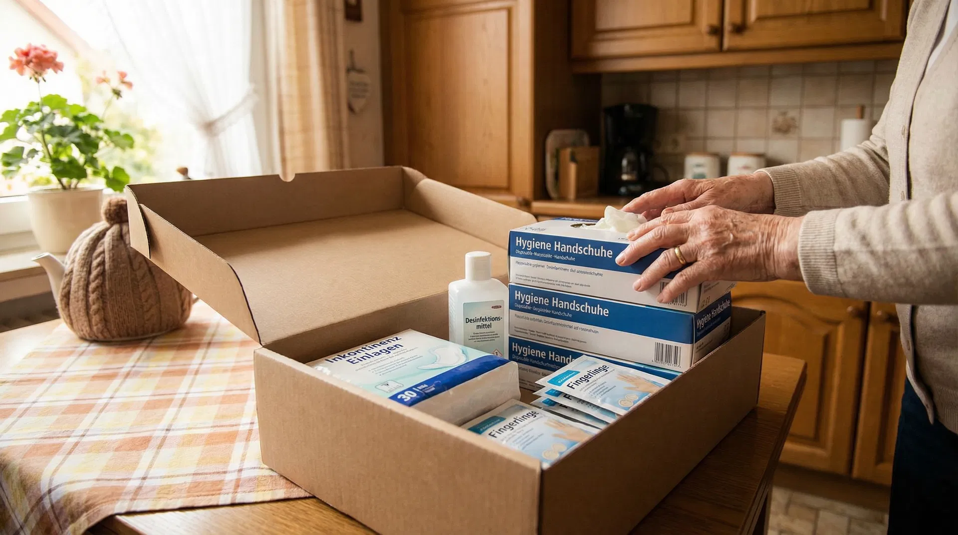Pflegebox mit Hilfsmitteln – kostenlos von der Pflegekasse