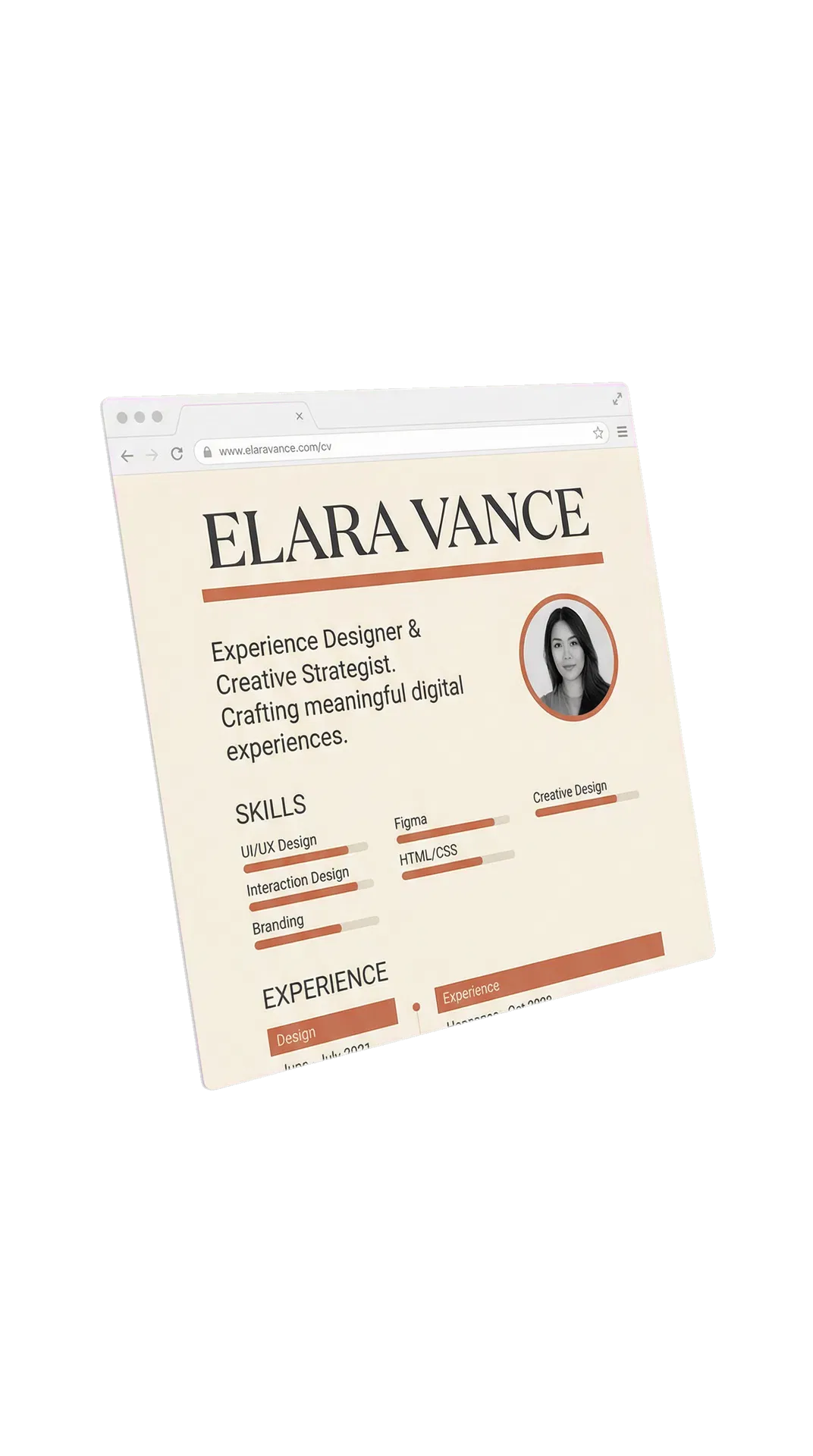 Example interactive CV website