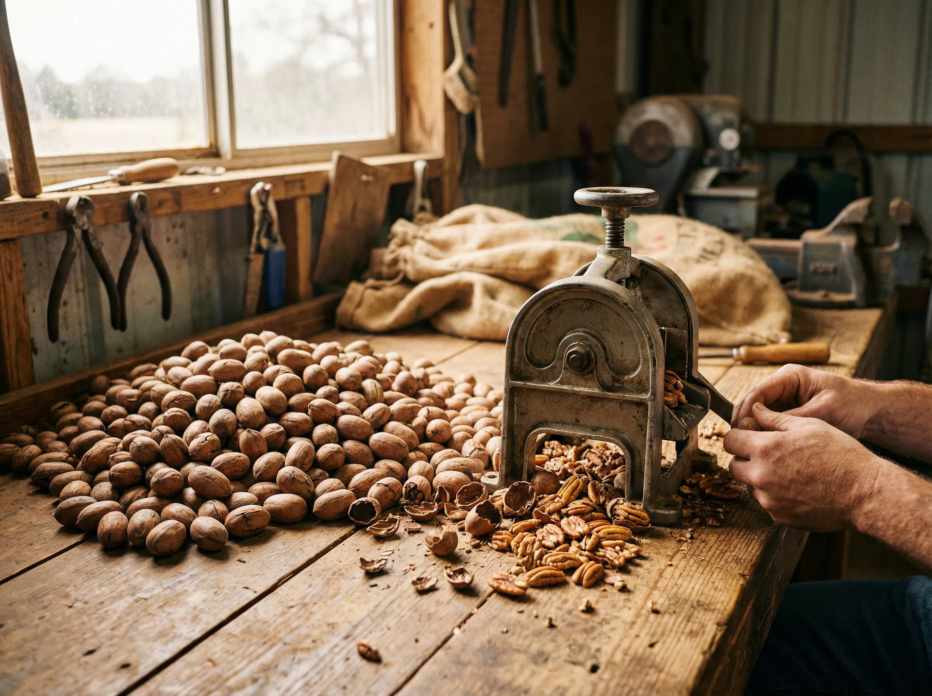 Pecan cracking at Abilene Pecan