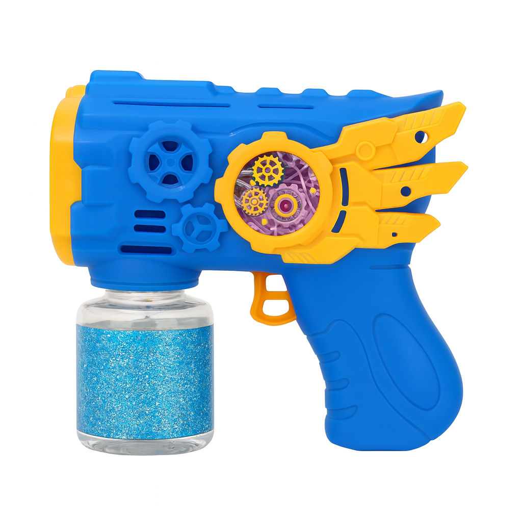 Pistola Lança Bolhas Bubble Gun Infantil com Líquido – Brinquedo Divertido