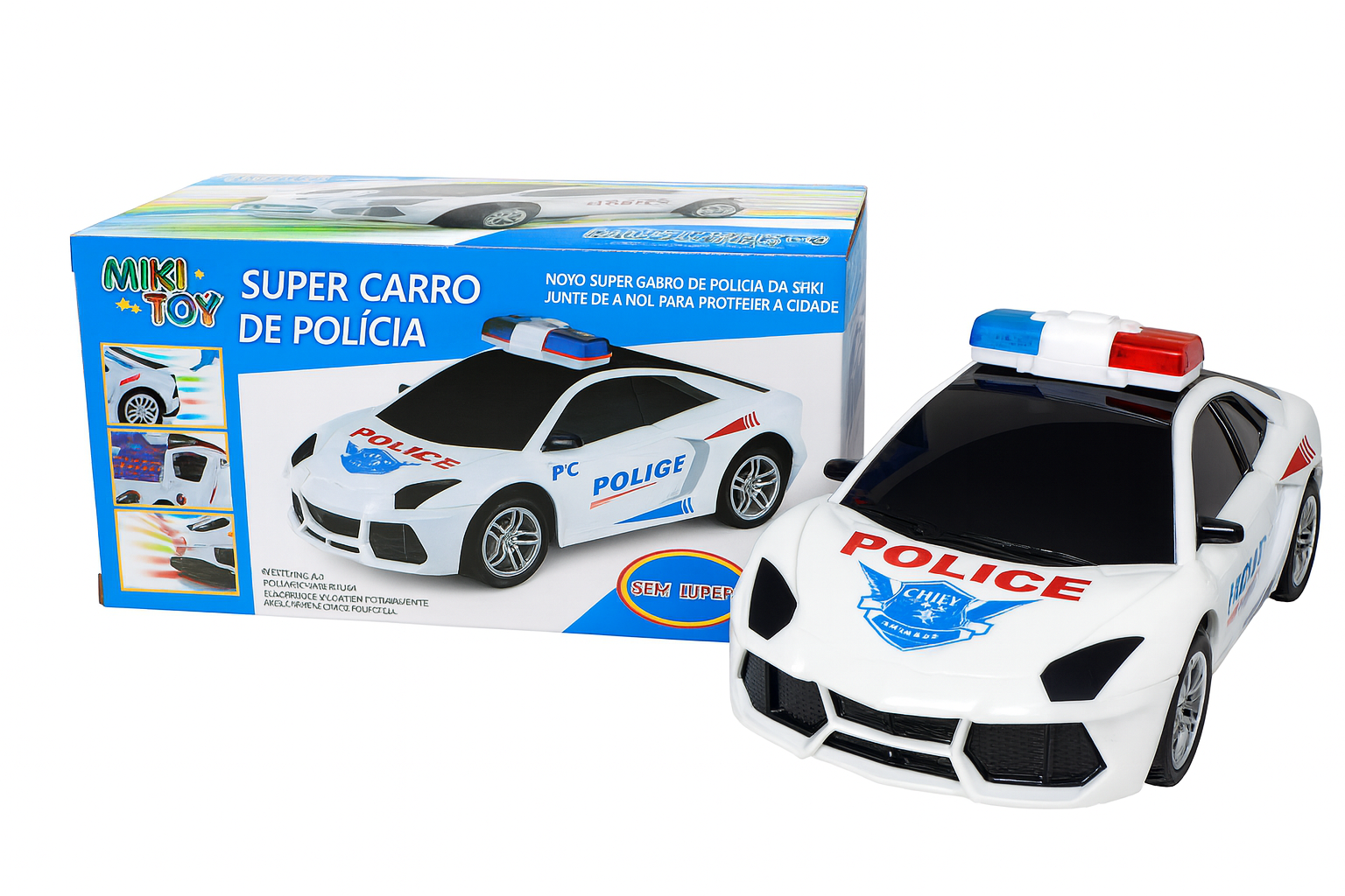 Carrinho de Polícia Infantil Super Carro com Luz – Estilo Esportivo - Foto 5