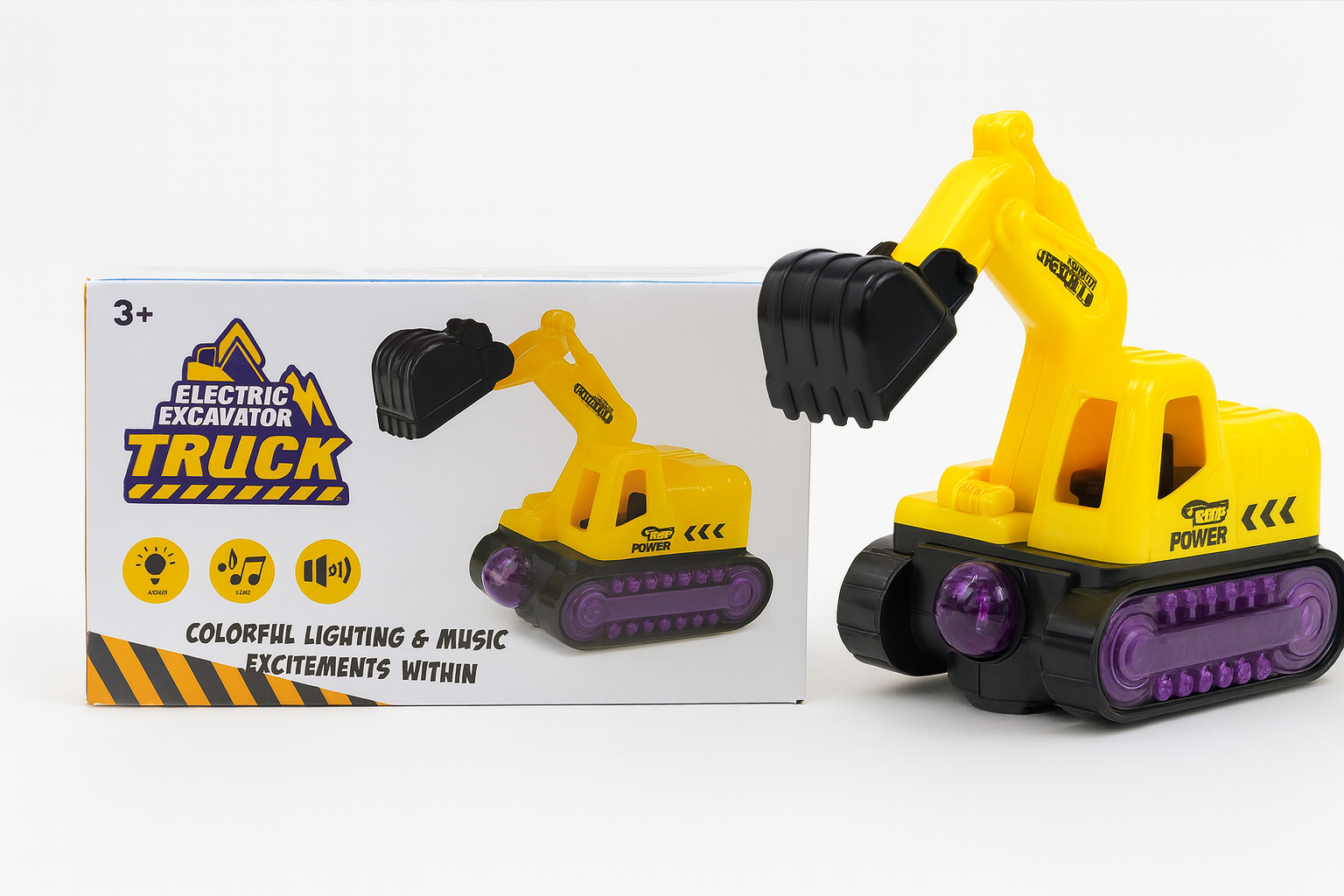 Escavadeira Elétrica Infantil com Luz e Música – Caminhão de Construção - Foto 5