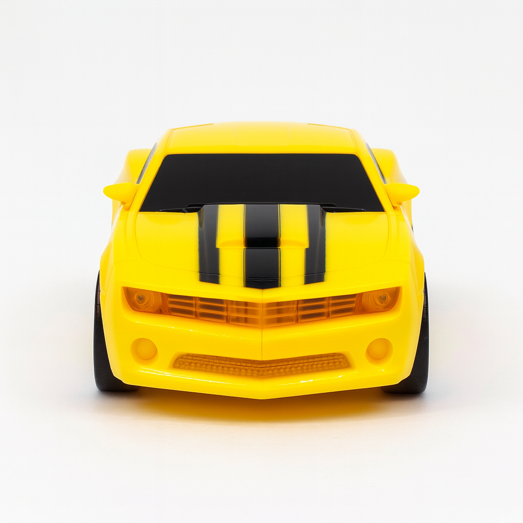 Carrinho Esportivo Transformers Amarelo 2 em 1 – Vira Robô com Luz e Movimento