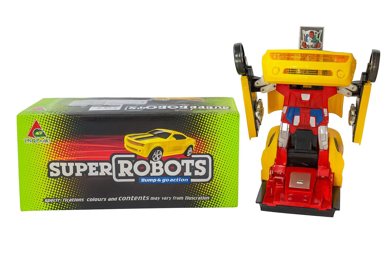 Carrinho Esportivo Transformers Amarelo 2 em 1 – Vira Robô com Luz e Movimento - Foto 5