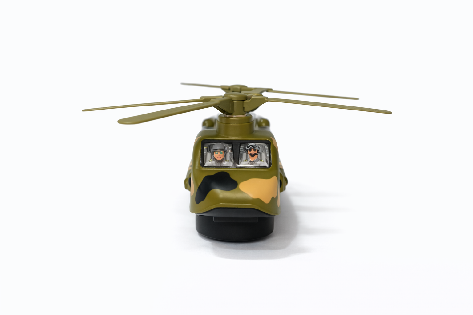 Helicóptero Militar Infantil Transparente com Engrenagens – Luzes, Movimento e Som