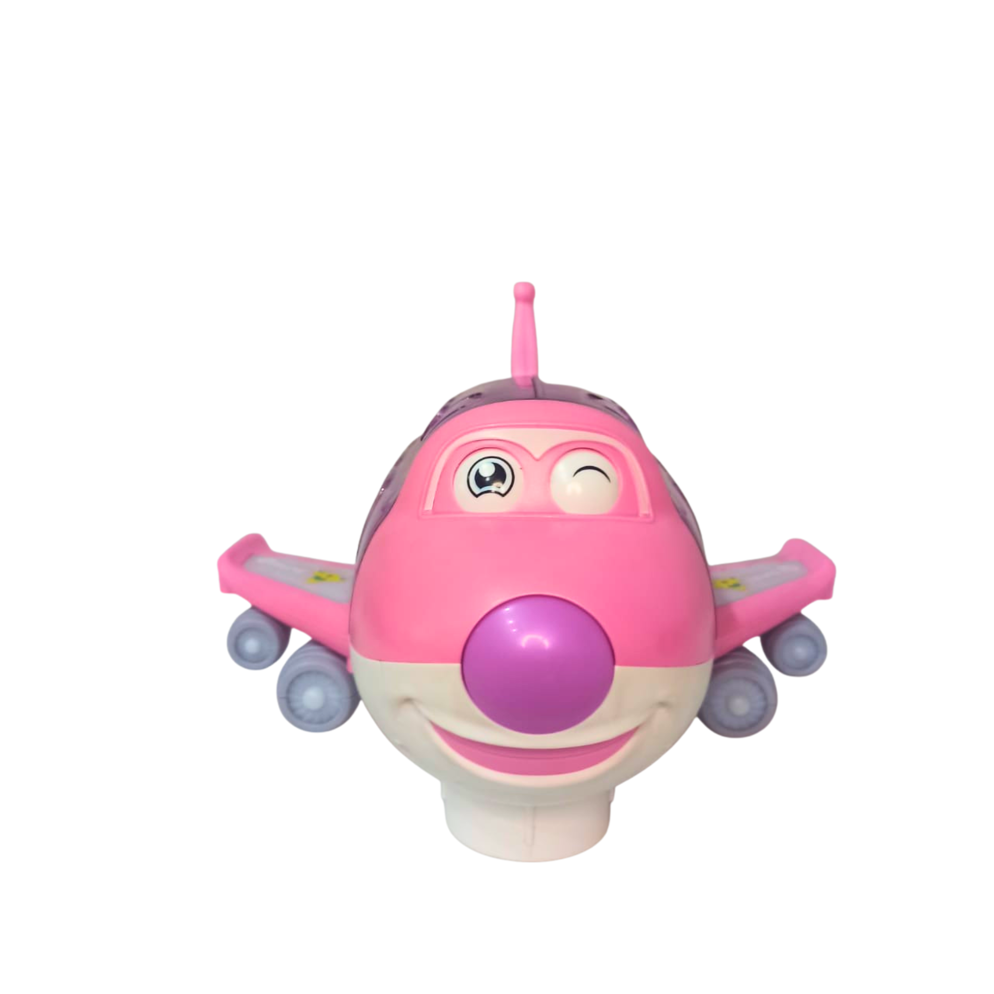 Avião de Brinquedo Infantil Happy Airliner Rosa – Cabine Transparente com Bonecos